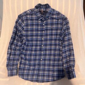 Vineyard Vines Blue Plaid Flannel Whale Shirt Size L (16)